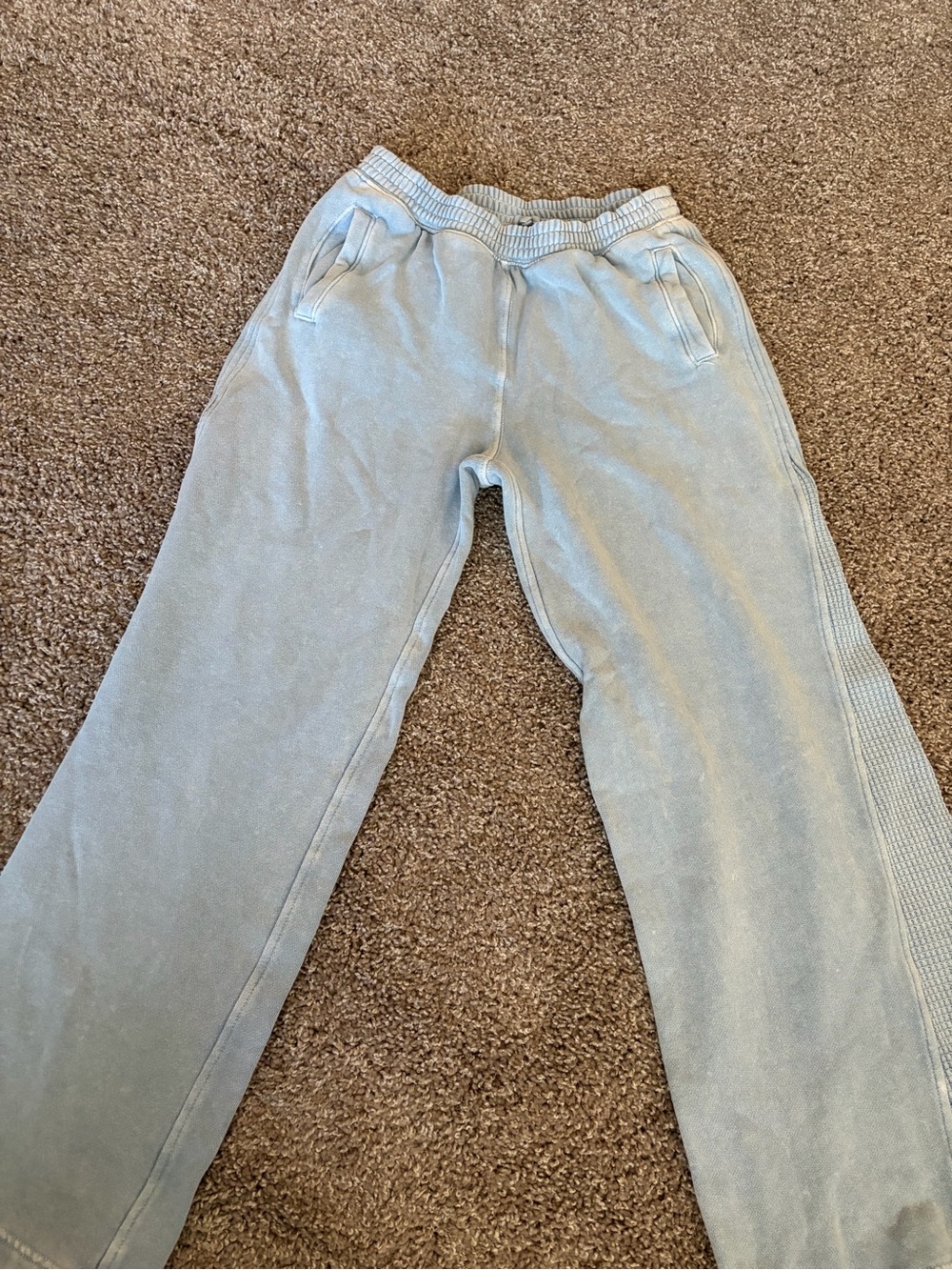 aerie Light Blue Set: Snap-Quarter Pullover Sweatshirt and Wide Leg Sweatpants - Picture 8 of 11